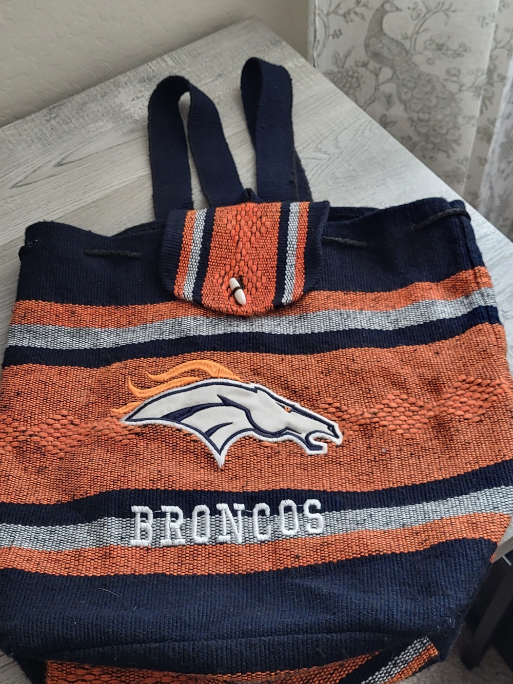 Denver Broncos Woven Drawstring Backpack